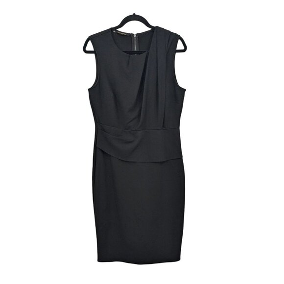 Kori Halperin Sheath Dress Women Size 10 Crewneck Front Drape Office Career City - Picture 1 of 8